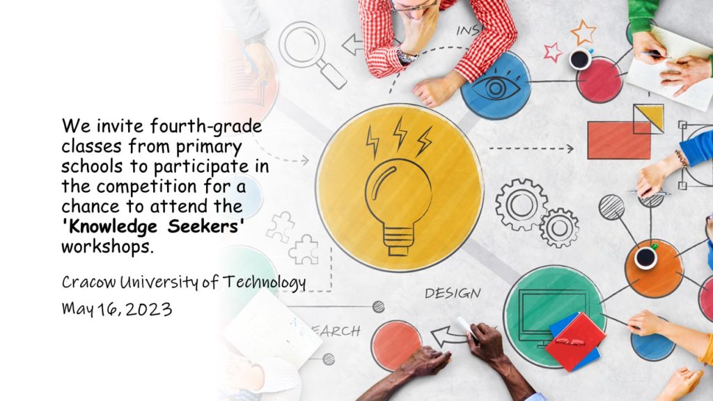 Graphics can be used as a poster informing about a competition for fourth grade students in primary schools.